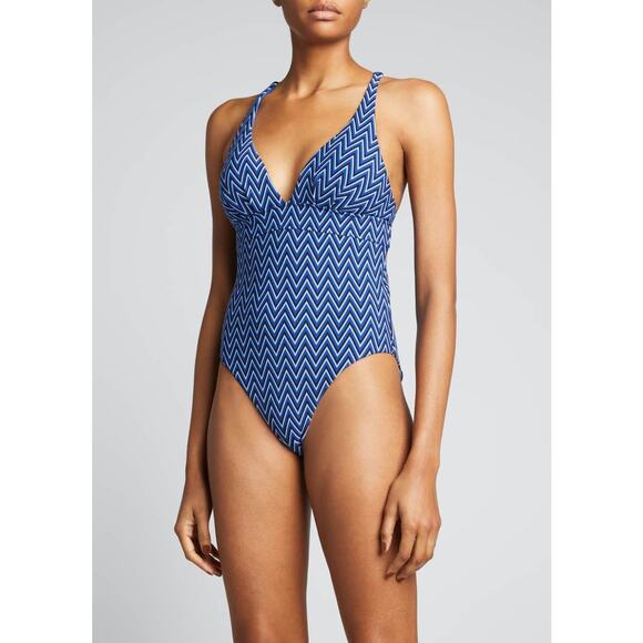 Seafolly Cleo Maillot One-Piece Swimsuit Indigo Blue Size 6 - Picture 12 of 12